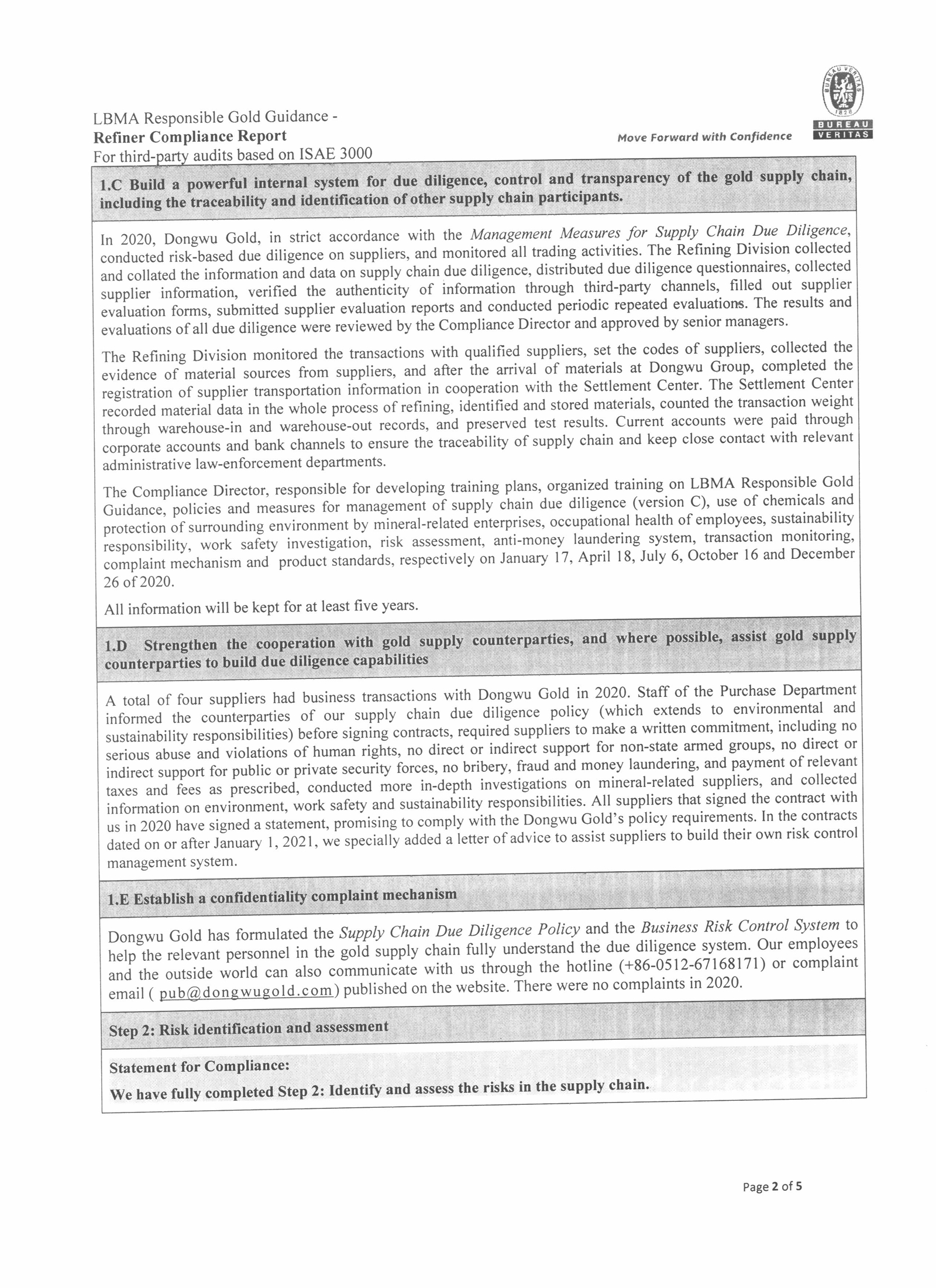 Dongwu Gold Compliance Report 2020（images 2）