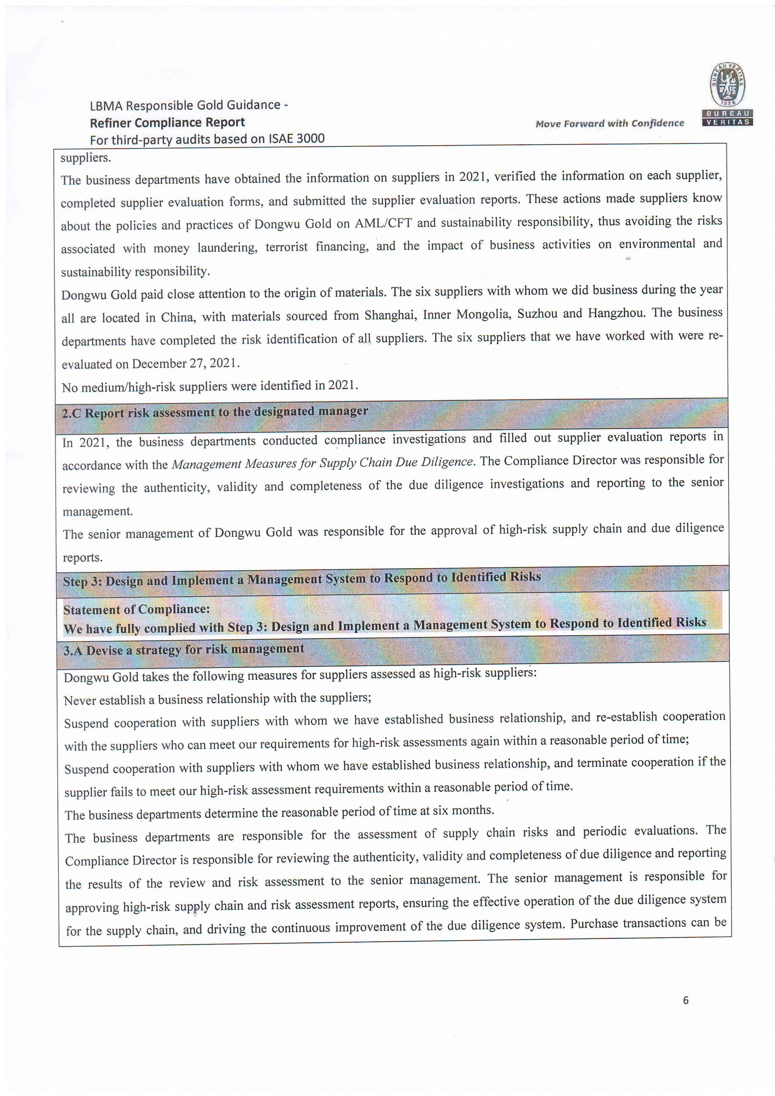 Dongwu Gold Refiner Compliance Report 2021（images 6）