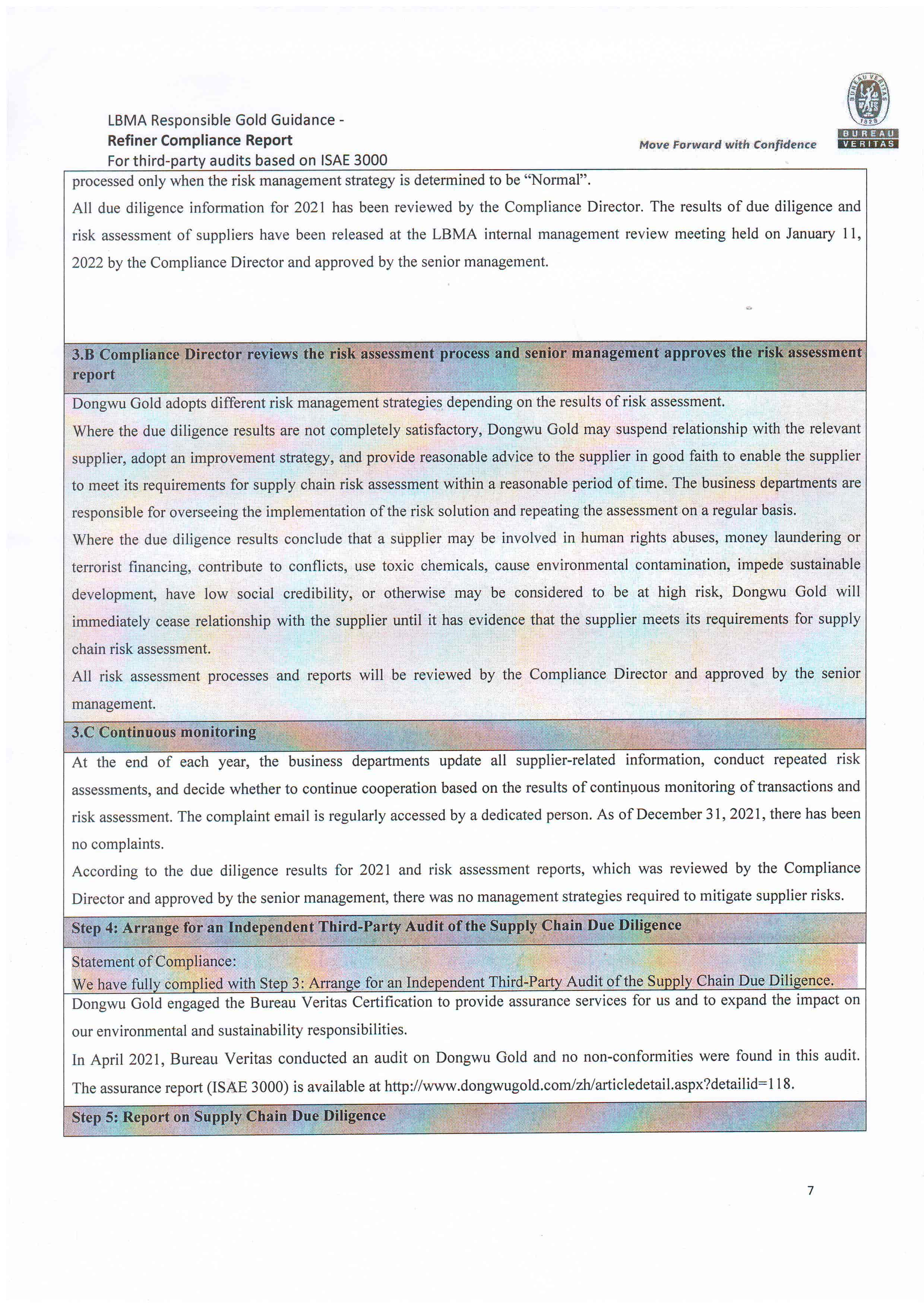 Dongwu Gold Refiner Compliance Report 2021（images 7）