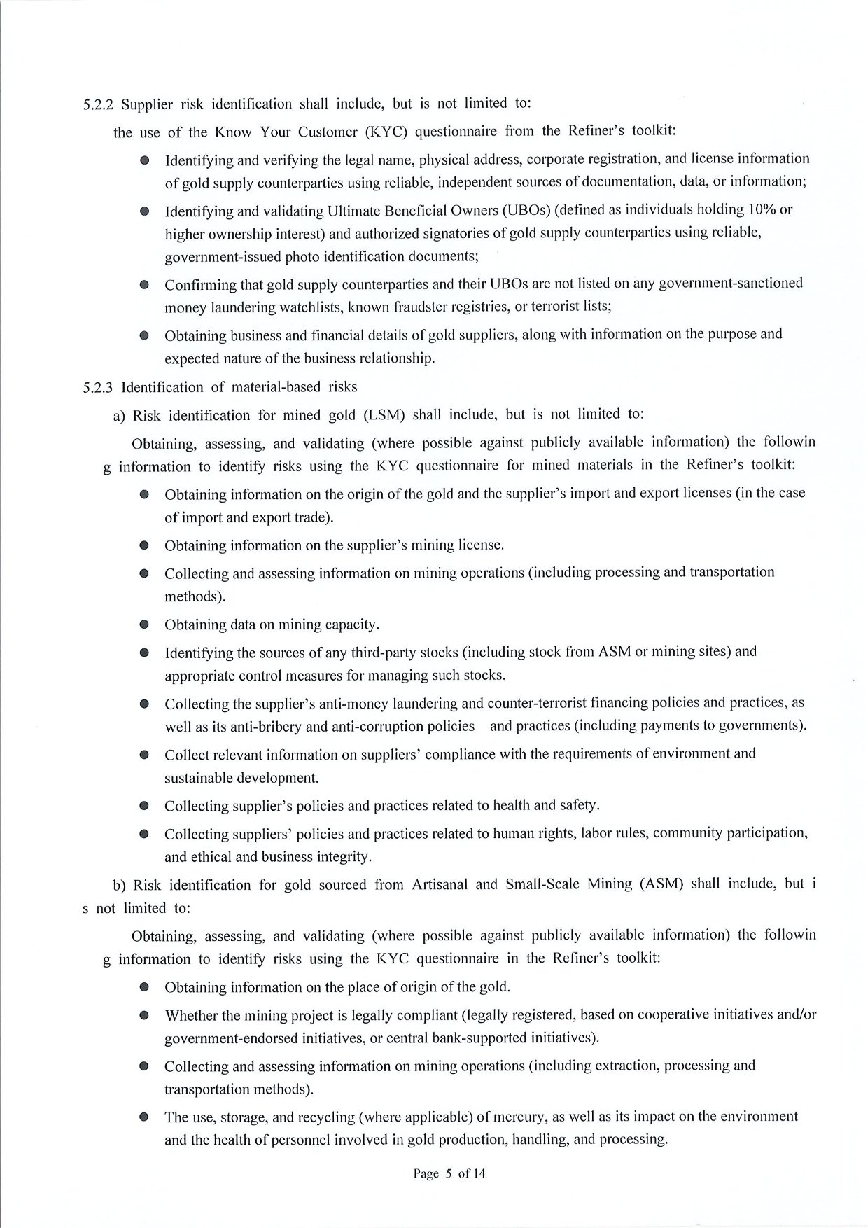 Management Measures for Supply Chain Due Diligence Dongwu Gold Group Co., Ltd（Version: G）（images 7）