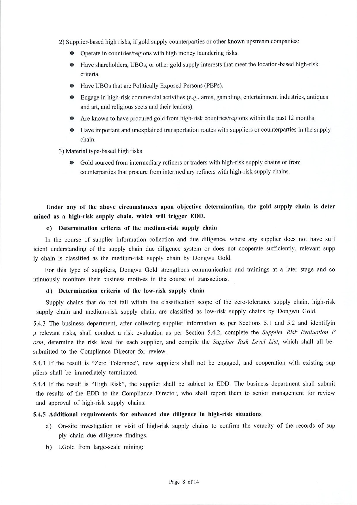 Management Measures for Supply Chain Due Diligence Dongwu Gold Group Co., Ltd（Version: G）（images 10）