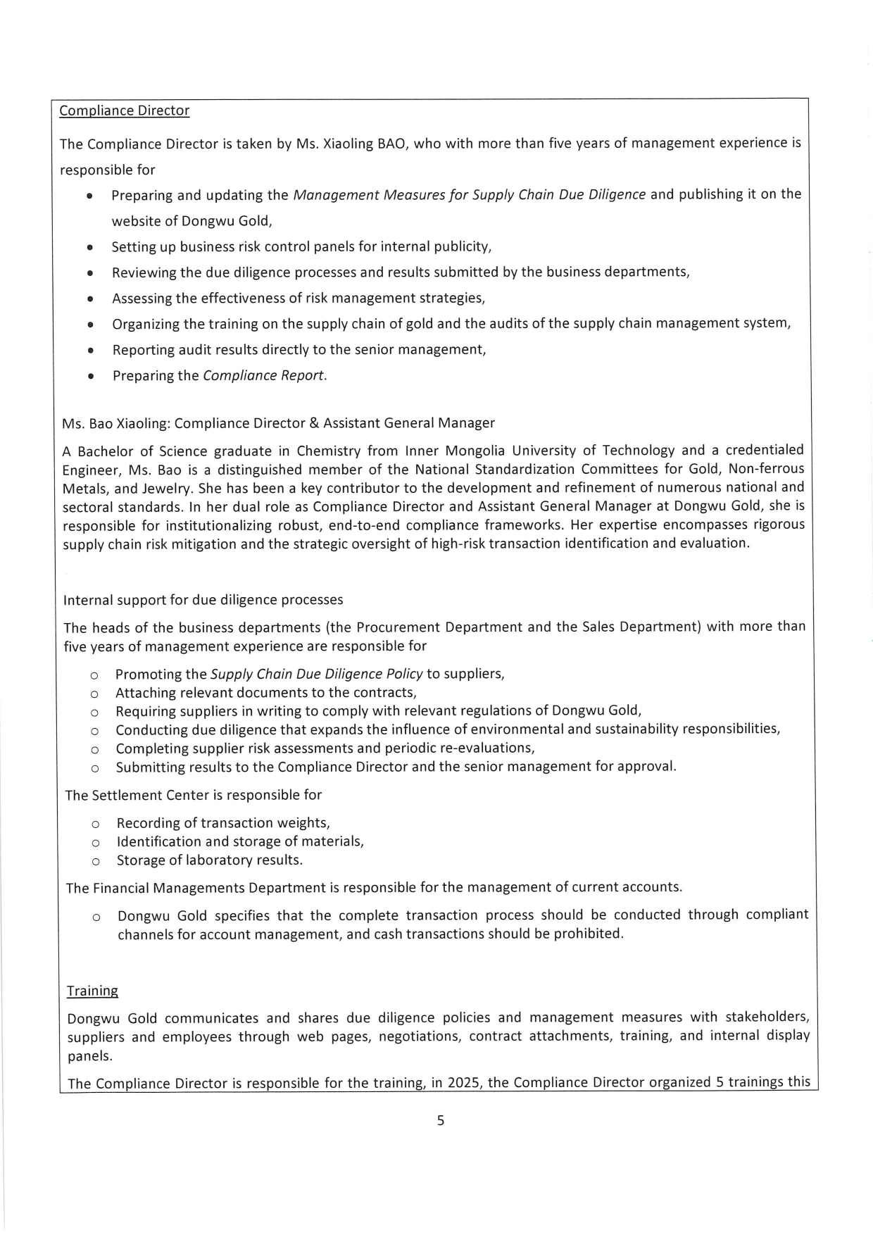 Dongwu Gold Refiner Compliance Report 2025（images 5）