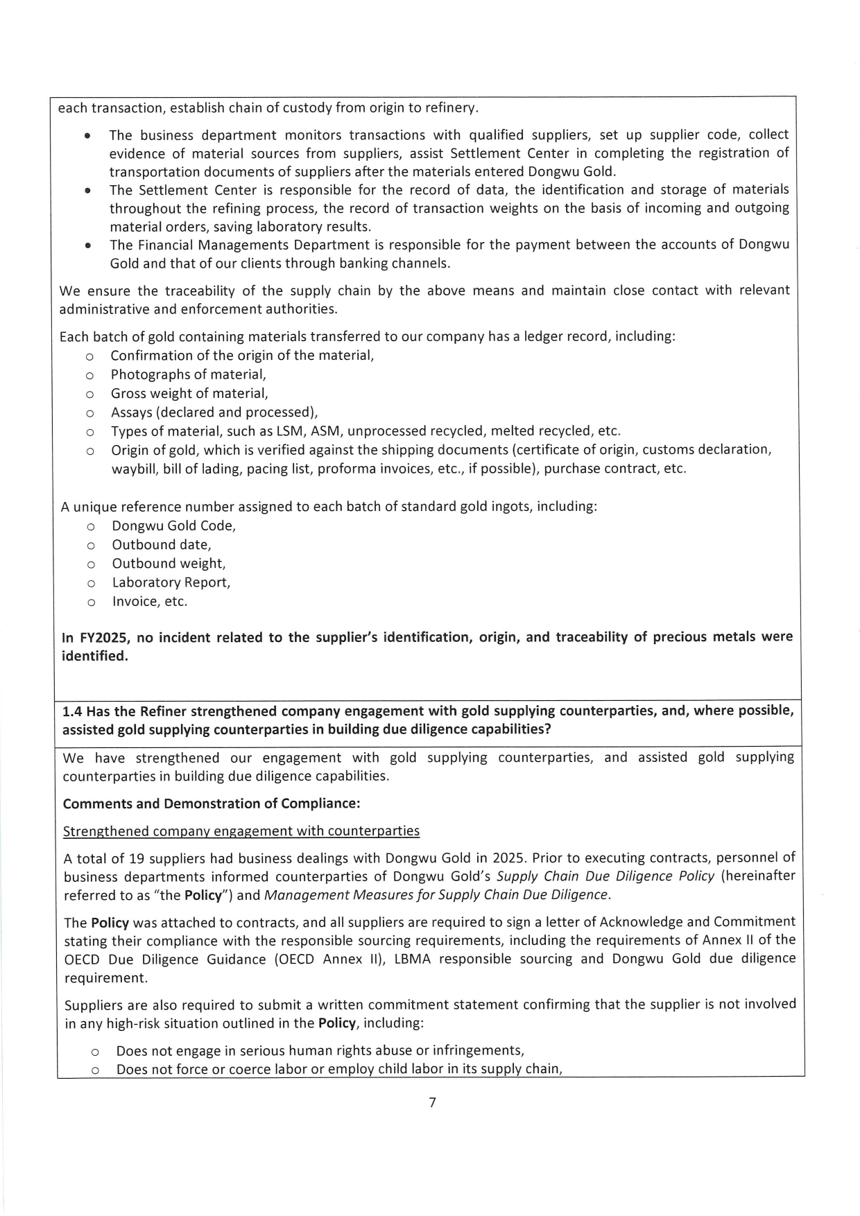 Dongwu Gold Refiner Compliance Report 2025（images 7）