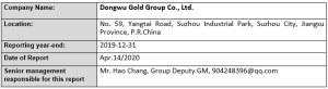 Dongwu Gold Group Co., Ltd. Refiner’s Com...